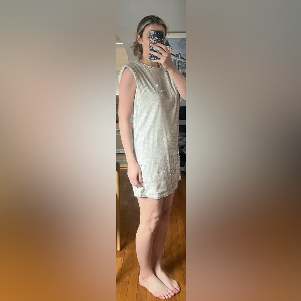 White Sequin Mini
